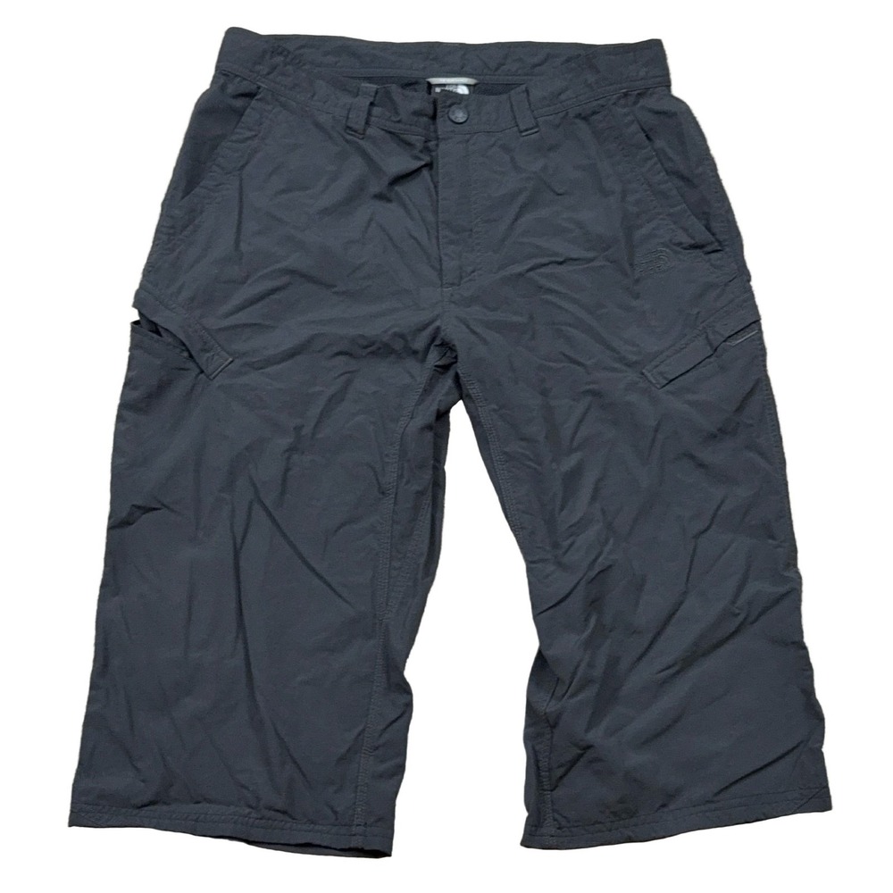 The North Face Flat Front 2 Shorts Men's 34 Dark Gray Nylon FlashDry Zip Pockets